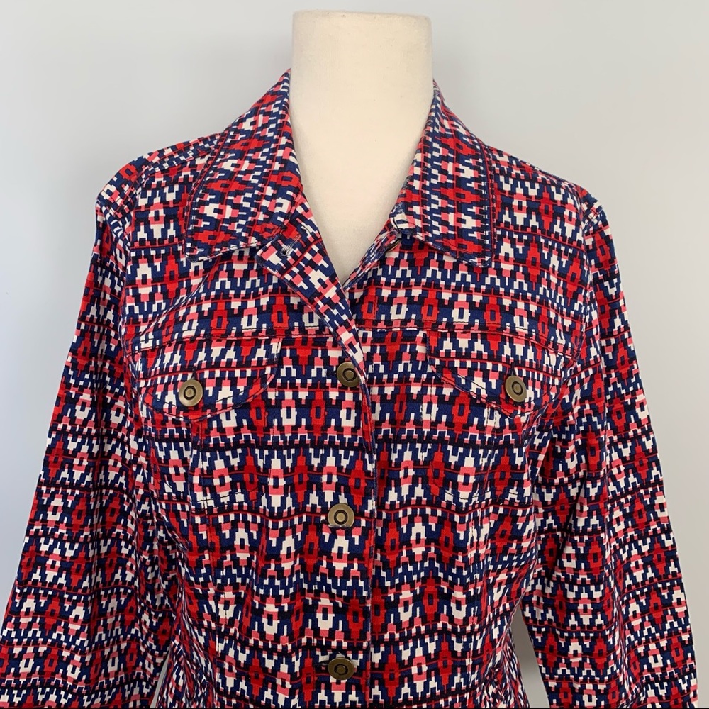 Ruby Rd. Geo Print Cotton Jacket - Picture 2 of 7